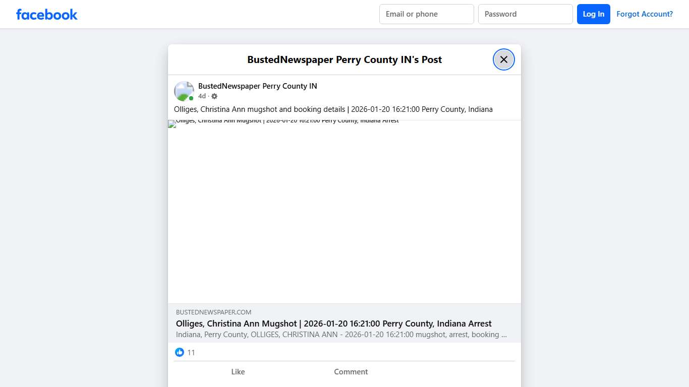 Olliges, Christina Ann... - BustedNewspaper Perry County IN Facebook